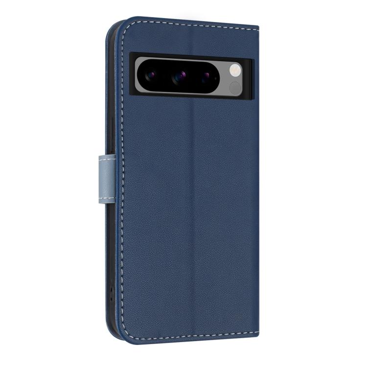 For Google Pixel 8 Pro Metal Bow Leather Phone Case with Hand Strap