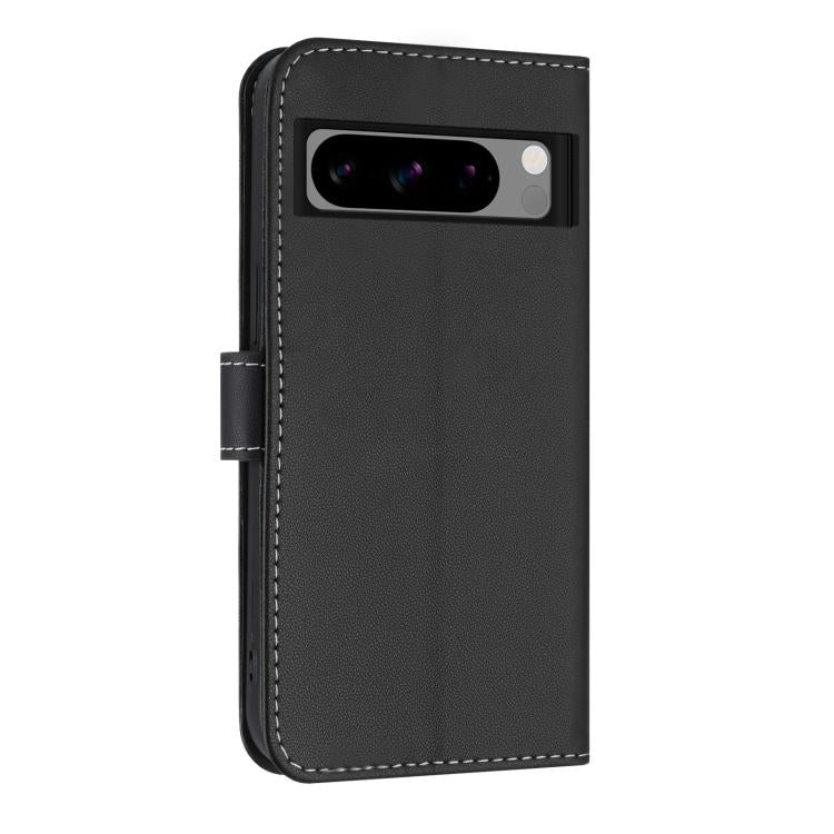 For Google Pixel 8 Pro Metal Bow Leather Phone Case with Hand Strap