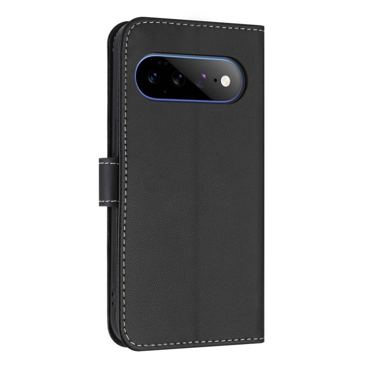 For Google Pixel 11 Pro XL Metal Bow Leather Phone Case with Hand Strap