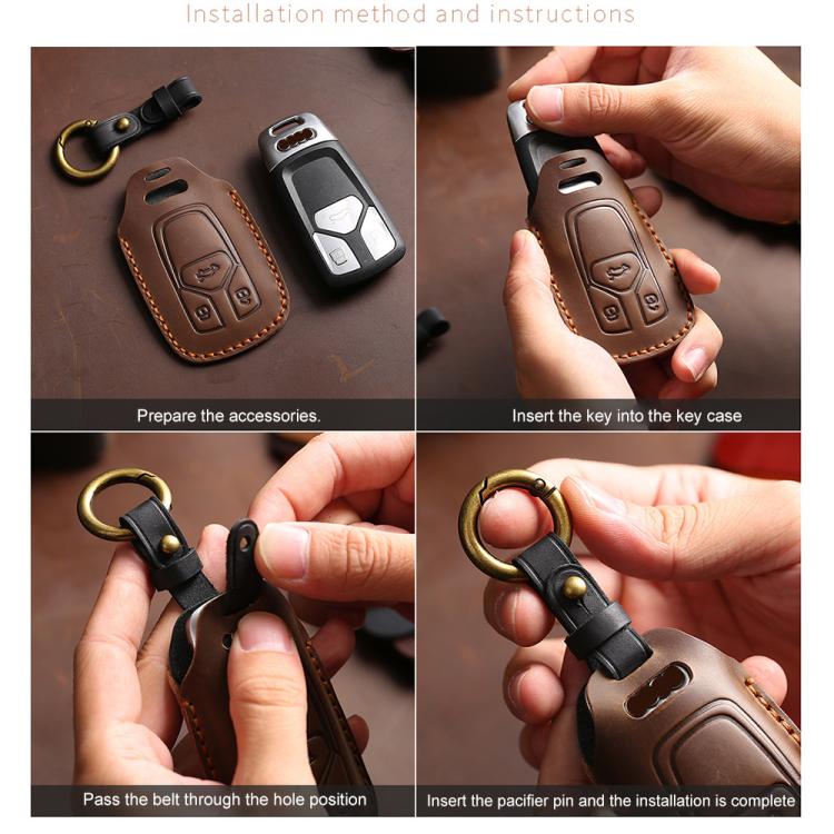 For Mazda Axela Hallmo B023 Crazy Horse Cowhide Car Key Protection Cover