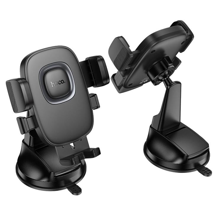 hoco H76 Crown Center Console One-button Car Phone Holder - Black Grey