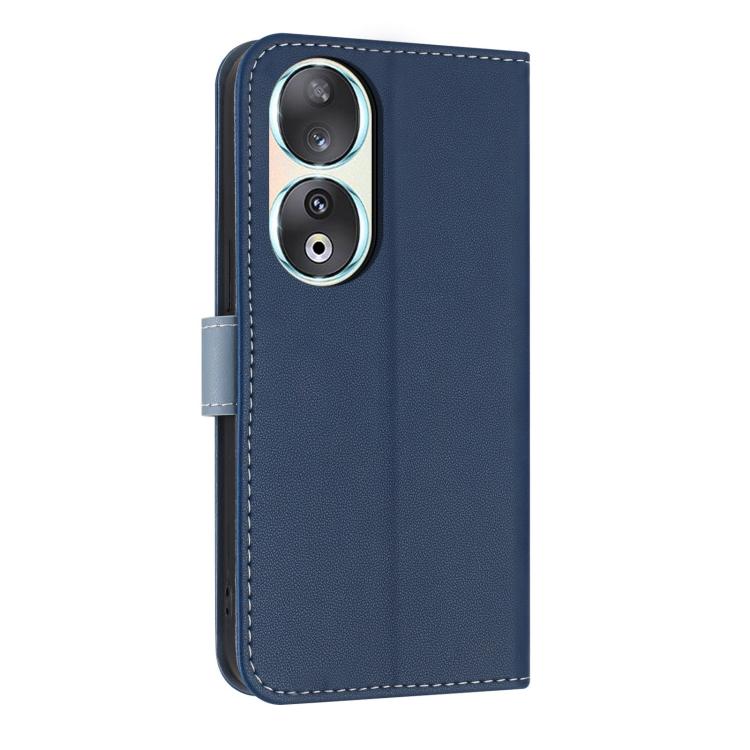 For Honor 90 5G Metal Bow Leather Phone Case with Hand Strap