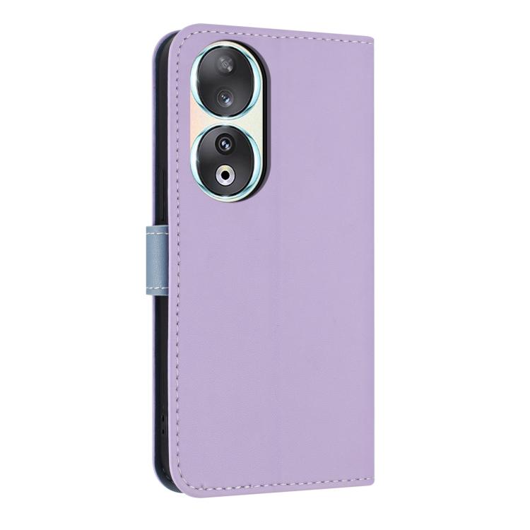 For Honor 90 5G Metal Bow Leather Phone Case with Hand Strap