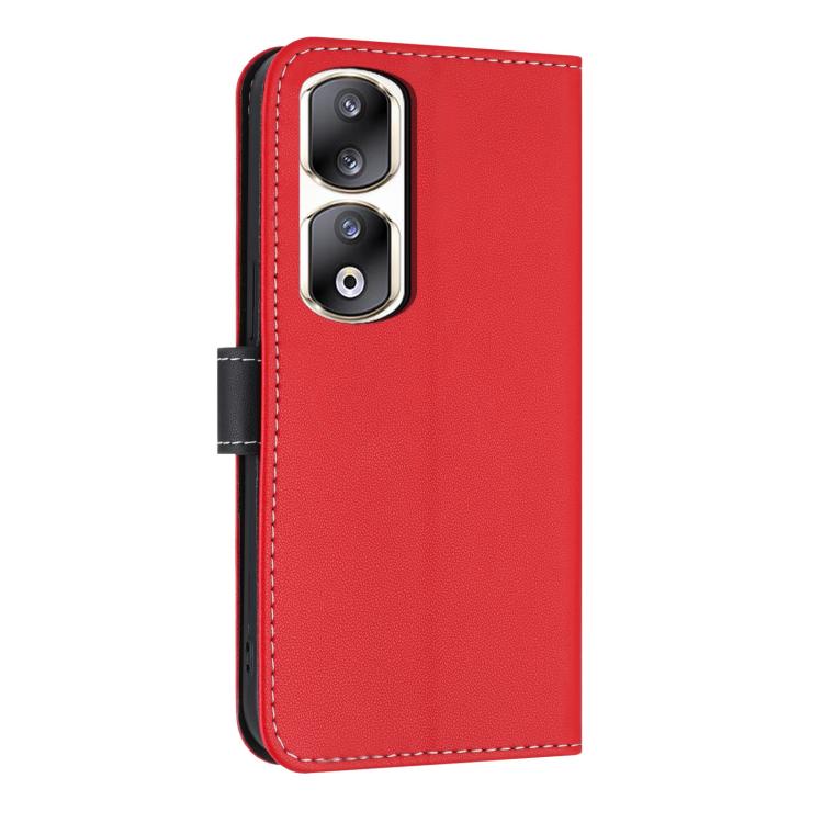 For Honor 90 Pro 5G Metal Bow Leather Phone Case with Hand Strap