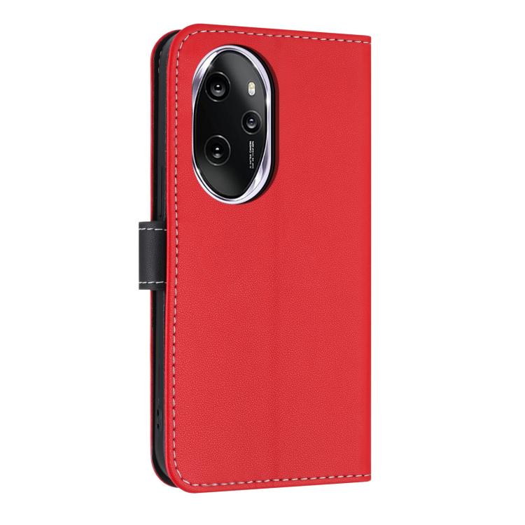 For Honor 100 Pro 5G Metal Bow Leather Phone Case with Hand Strap