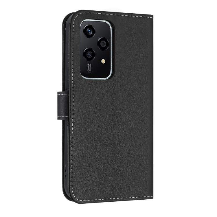 For Honor 200 Lite Global Metal Bow Leather Phone Case with Hand Strap