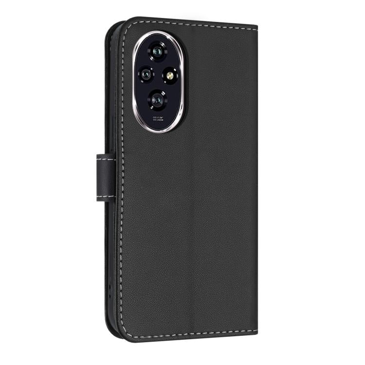 For Honor 200 Metal Bow Leather Phone Case with Hand Strap