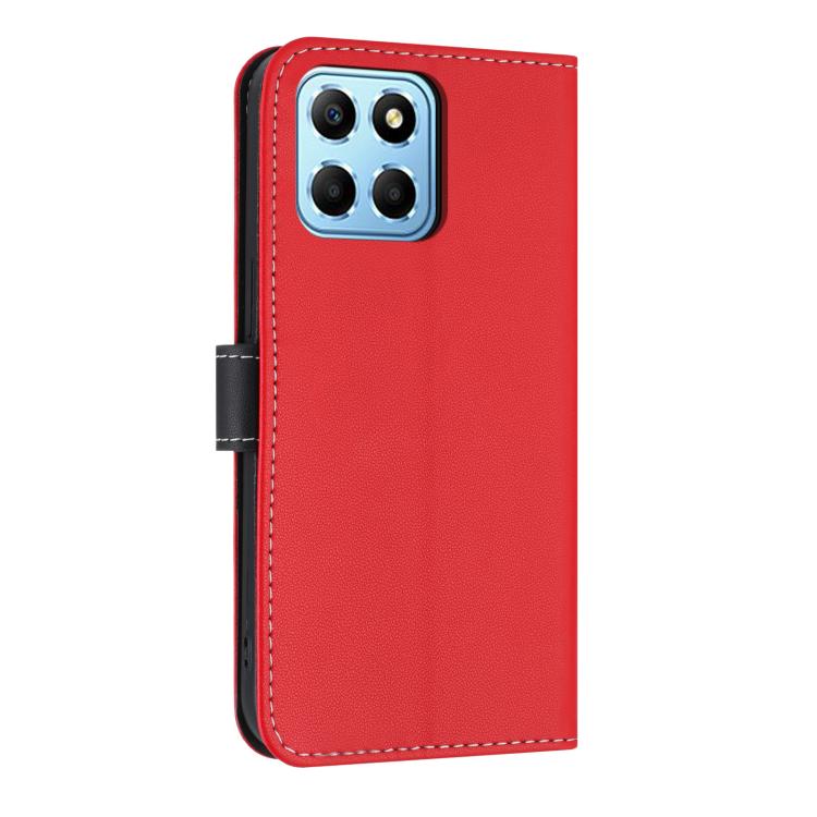 For Honor X8 5G Global Metal Bow Leather Phone Case with Hand Strap