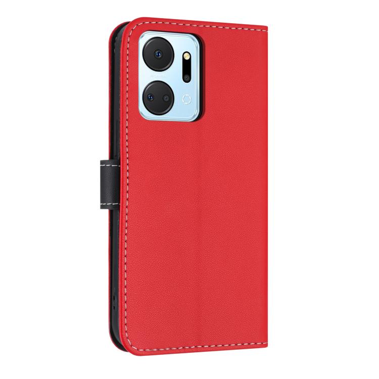 For Honor X7a 4G Metal Bow Leather Phone Case with Hand Strap