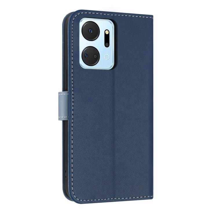 For Honor X7a 4G Metal Bow Leather Phone Case with Hand Strap