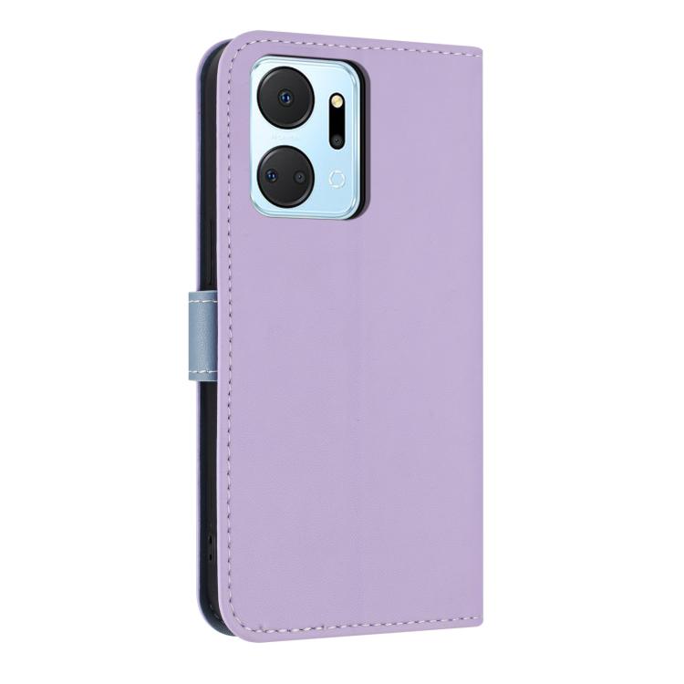 For Honor X7a 4G Metal Bow Leather Phone Case with Hand Strap