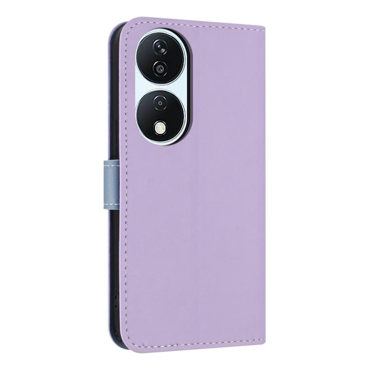 For Honor X7b 5G Global Metal Bow Leather Phone Case with Hand Strap