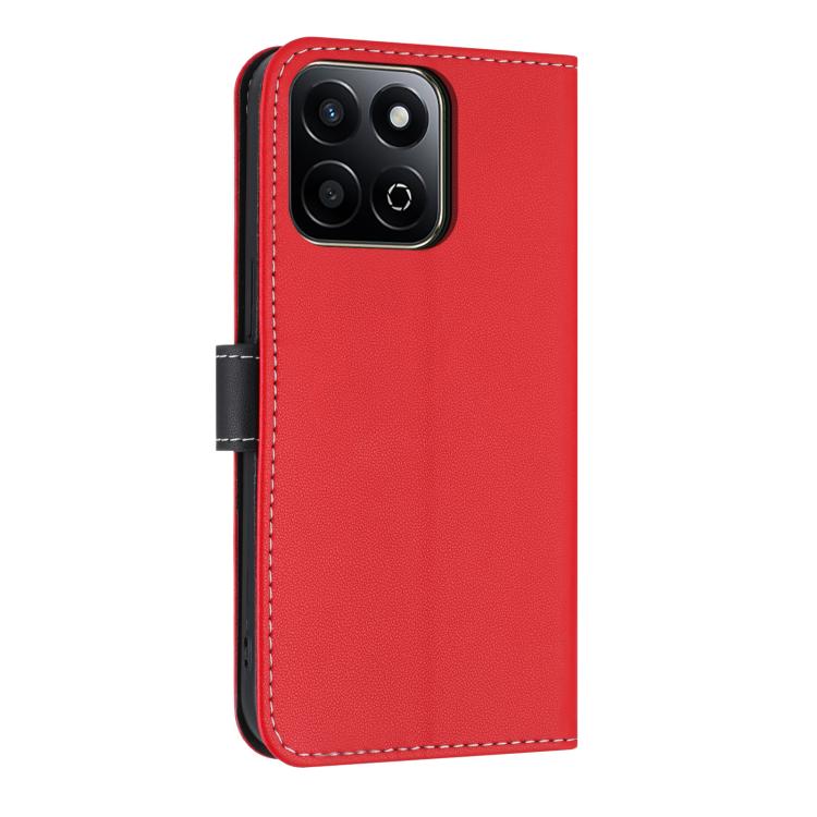 For Honor X7c 4G Global Metal Bow Leather Phone Case with Hand Strap