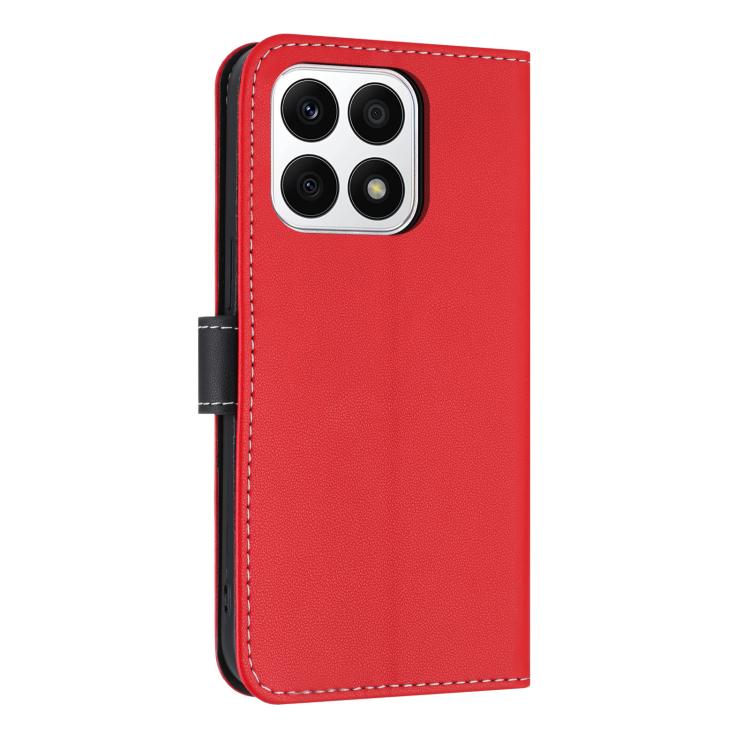 For Honor X8a 5G Global Metal Bow Leather Phone Case with Hand Strap