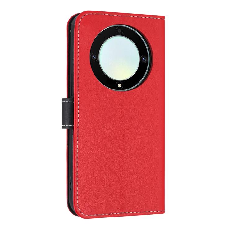 For Honor X9a 5G Metal Bow Leather Phone Case with Hand Strap