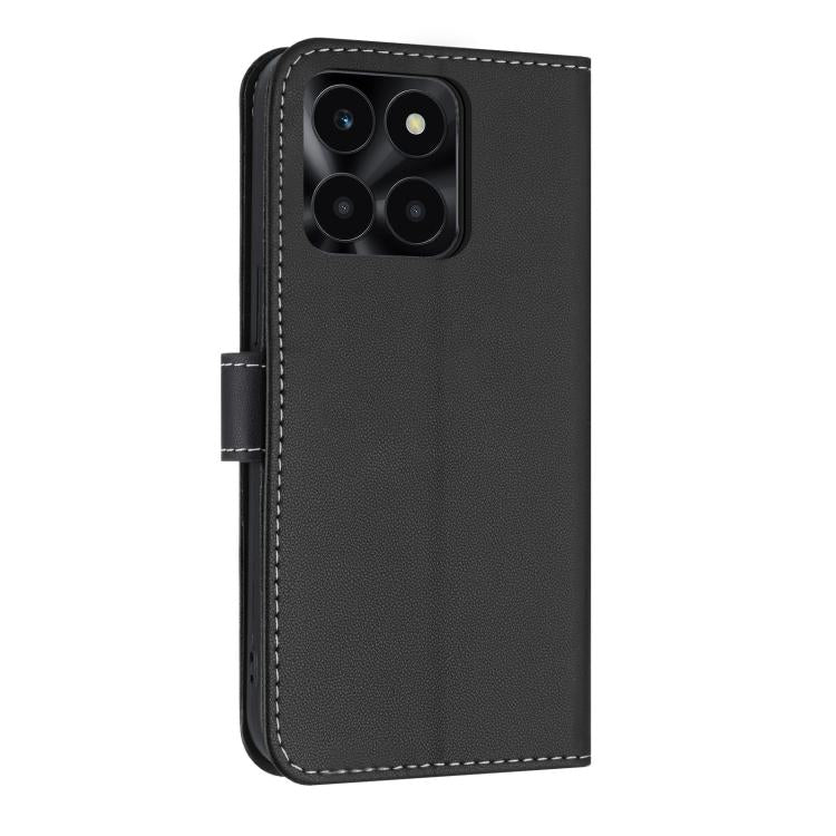 For Honor X6c 4G Metal Bow Leather Phone Case with Hand Strap