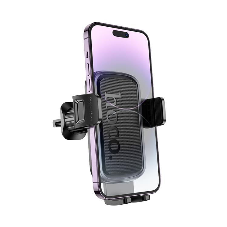 hoco H78 Vista Air Outlet Push-type Car Phone Holder - Black Grey