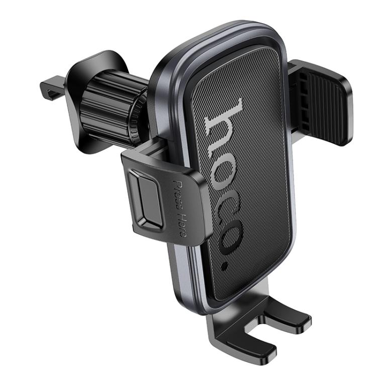 hoco H78 Vista Air Outlet Push-type Car Phone Holder - Black Grey