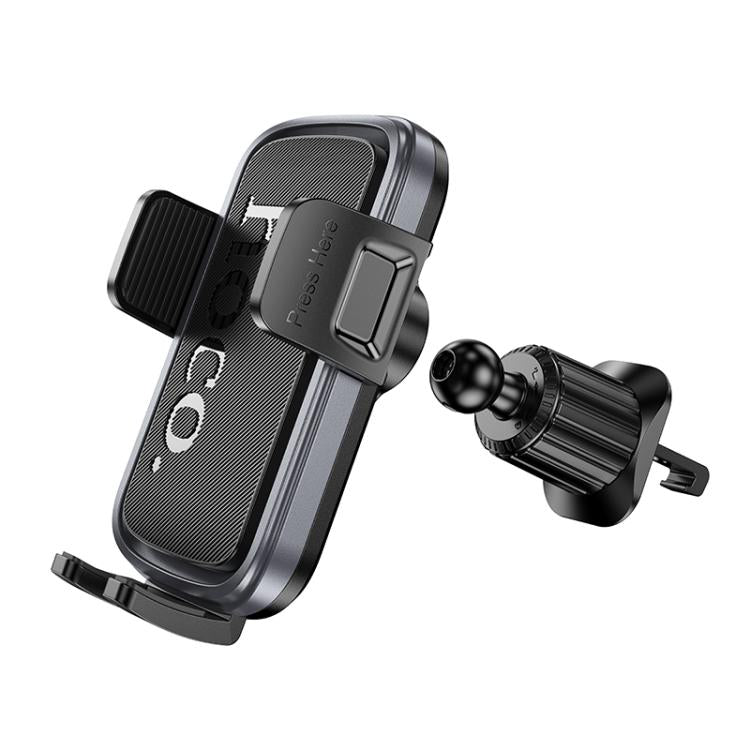 hoco H78 Vista Air Outlet Push-type Car Phone Holder - Black Grey