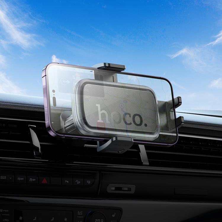 hoco H78 Vista Air Outlet Push-type Car Phone Holder - Black Grey