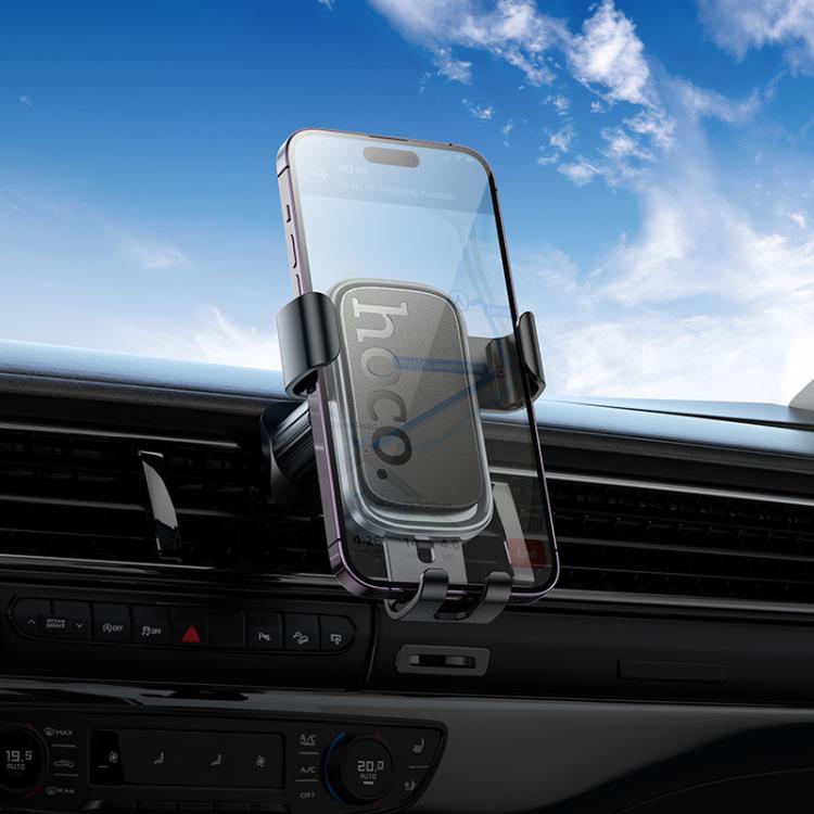 hoco H80 Vista Air Outlet Gravity Car Phone Holder - Black Grey