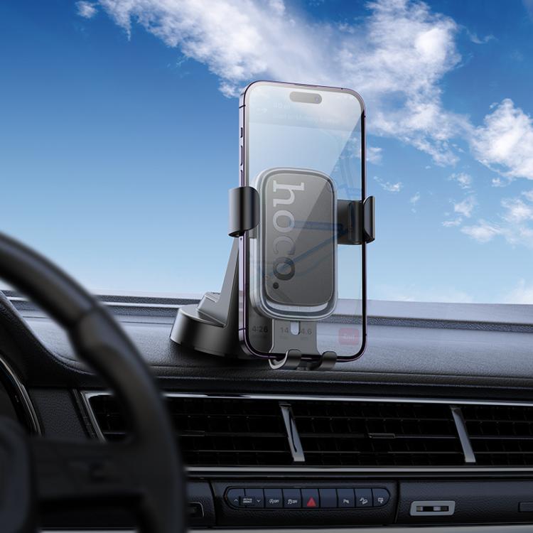 hoco H81 Vista Center Console Gravity Car Phone Holder - Black Grey