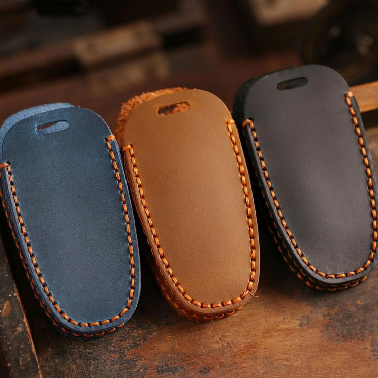 For Hyundai Staria / Sonata 4-button B122 Crazy Horse Cowhide Car Key Protection Cover