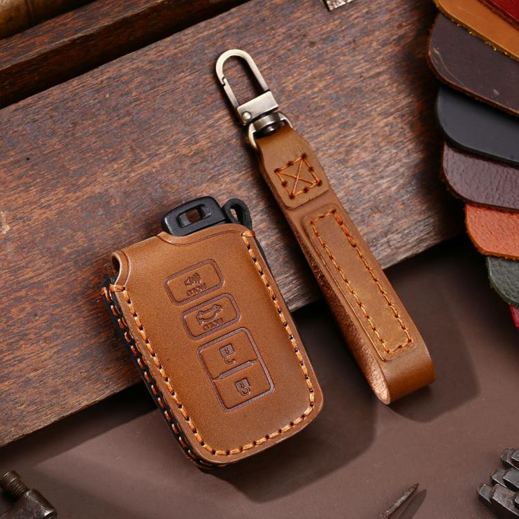 For Toyota North American 3+1-button C013 Crazy Horse Cowhide Car Key Protection Cover