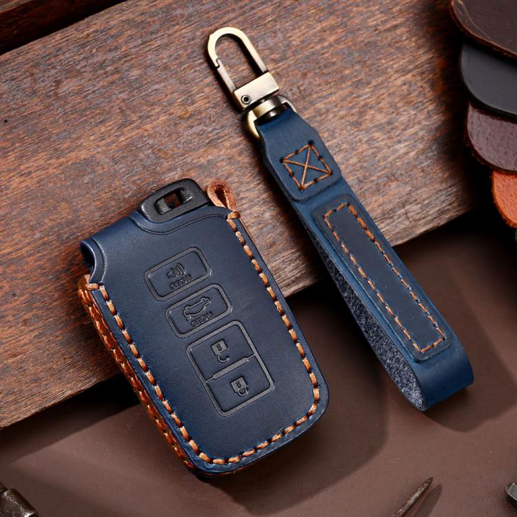For Toyota North American 3+1-button C013 Crazy Horse Cowhide Car Key Protection Cover