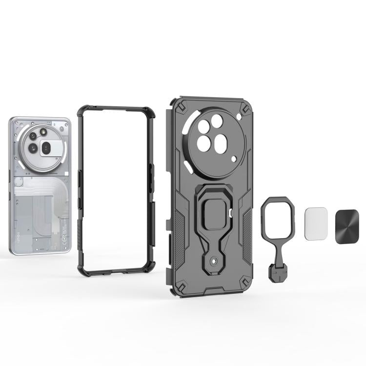 For Nothing Phone 3a Pro Metal Kickstand TPU Hybrid PC Phone Case