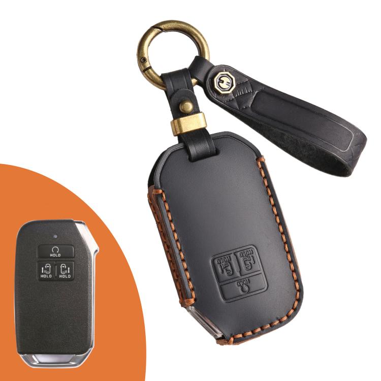 For Kia Carnival SX Hallmo E171 Crazy Horse Cowhide Car Key Protection Cover