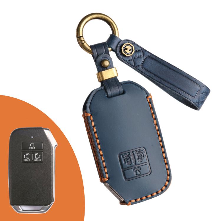 For Kia Carnival SX Hallmo E171 Crazy Horse Cowhide Car Key Protection Cover