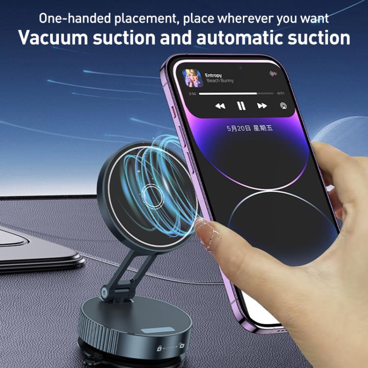 Q11 Vacuum Adsorption Foldable Magnetic Car Holder - Black
