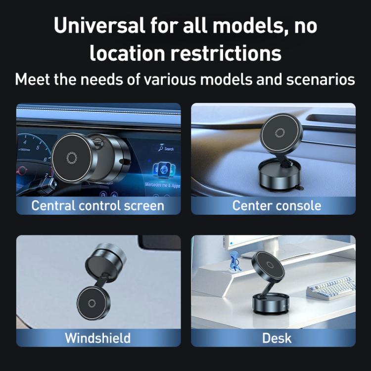 Q11 Vacuum Adsorption Foldable Magnetic Car Holder - Black