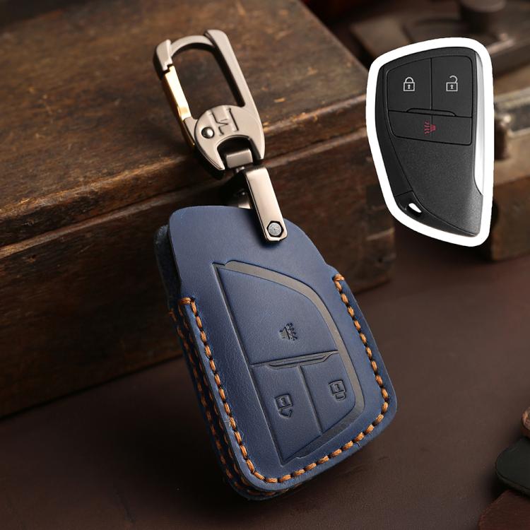 For Buick Envision Plus 2023 Hallmo Crazy Horse Cowhide Car Key Protection Cover
