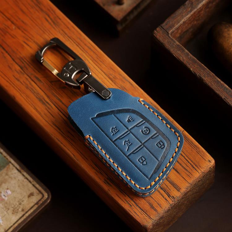 For Buick Envision Plus 2023 Hallmo Crazy Horse Cowhide Car Key Protection Cover