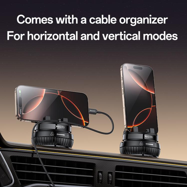 Yesido C272 360 Degree Rotating Car Center Console Phone Holder - Black