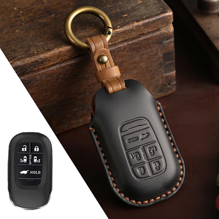 For Honda Odyssey 2024 Hallmo Crazy Horse Cowhide Car Key Protection Cover