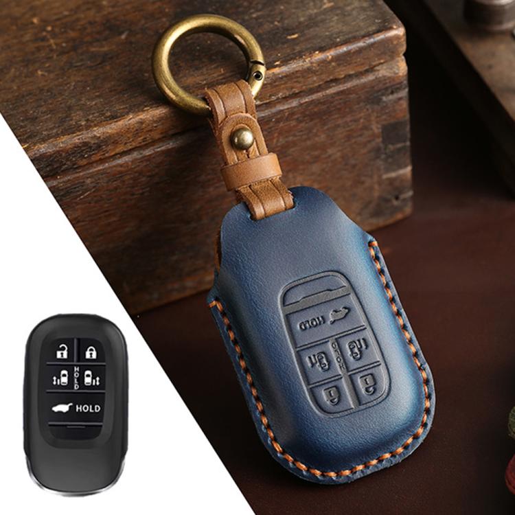For Honda Odyssey 2024 Hallmo Crazy Horse Cowhide Car Key Protection Cover