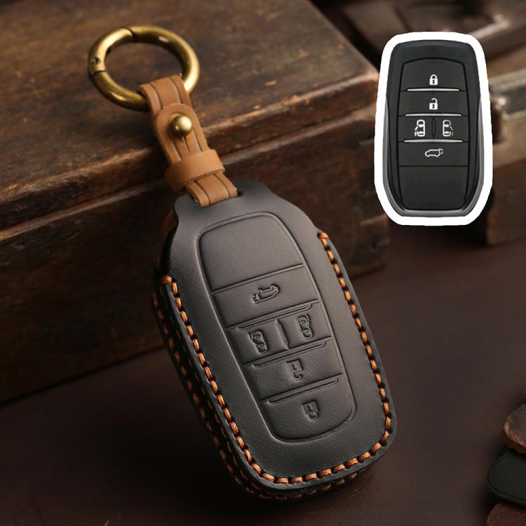 For Toyota SIENNA / Granvia / Alphard / Vellfire Hallmo Crazy Horse Cowhide Car Key Protection Cover