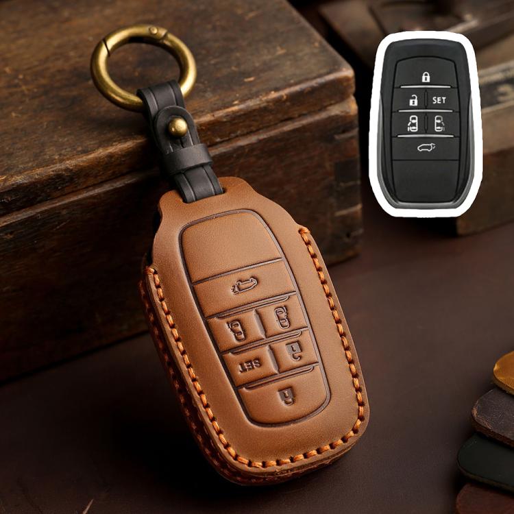 For Toyota SIENNA / Granvia / Alphard / Vellfire Hallmo Crazy Horse Cowhide Car Key Protection Cover