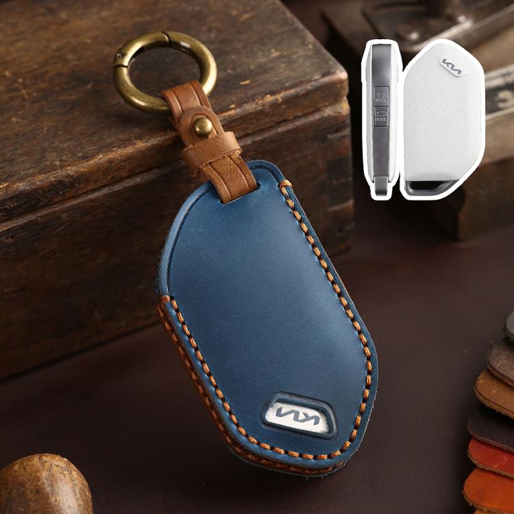 For Kia K3 / K5 2024 Hallmo Crazy Horse Cowhide Car Key Protection Cover