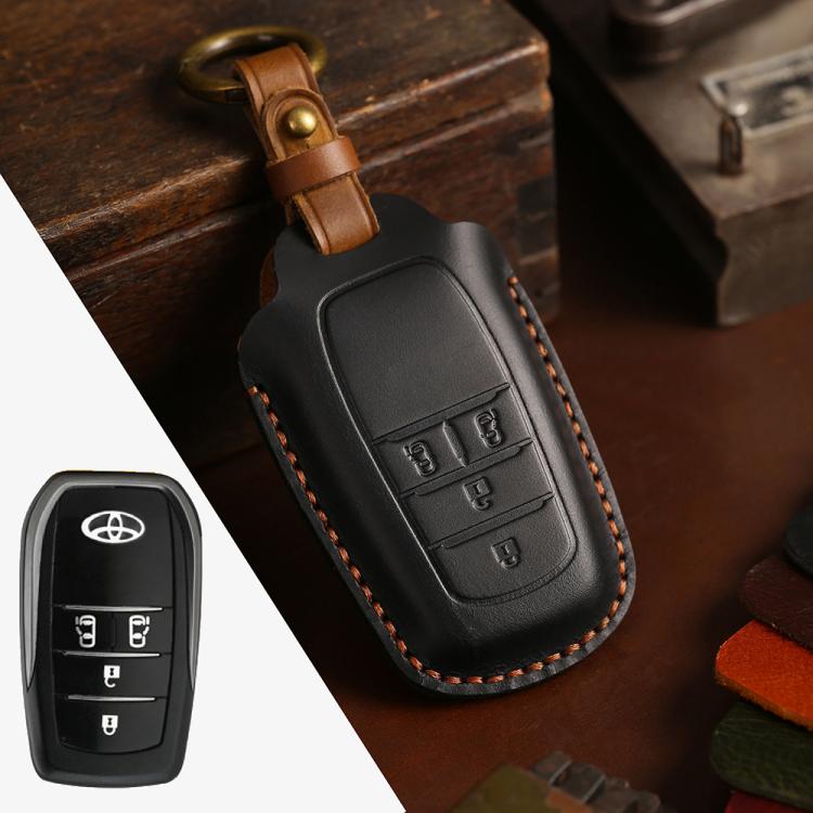 For Toyota Alphard Hallmo Crazy Horse Cowhide Car Key Protection Cover