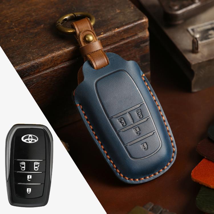 For Toyota Alphard Hallmo Crazy Horse Cowhide Car Key Protection Cover