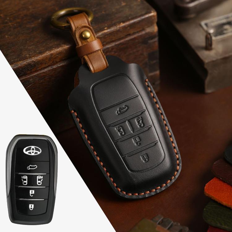 For Toyota Alphard Hallmo Crazy Horse Cowhide Car Key Protection Cover
