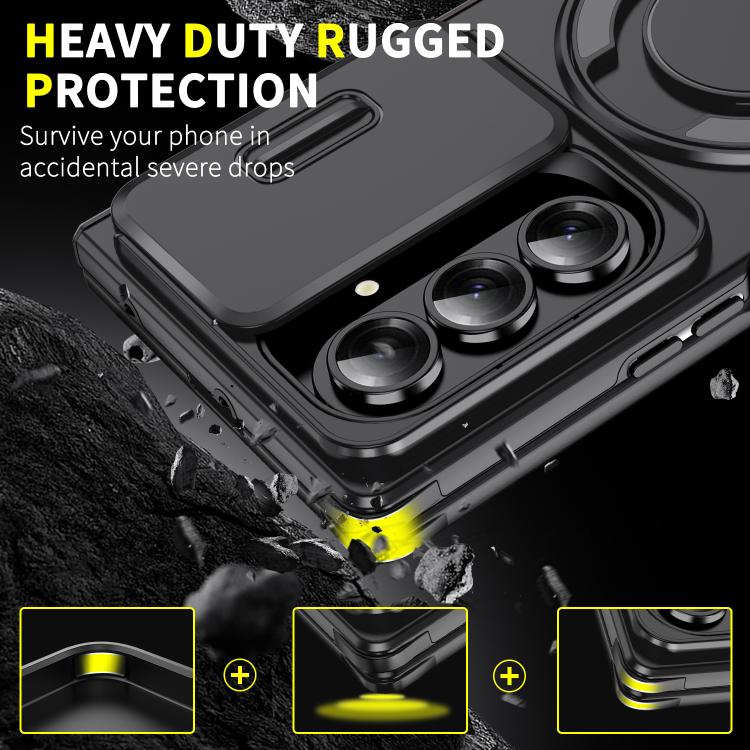 For Samsung Galaxy Z Fold7 5G Sliding Camshield Ring Holder Phone Case