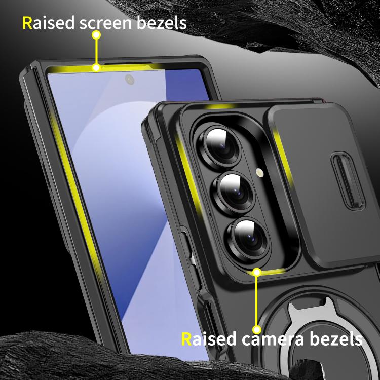 For Samsung Galaxy Z Fold7 5G Sliding Camshield Ring Holder Phone Case