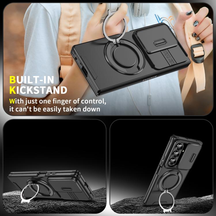 For Samsung Galaxy Z Fold7 5G Sliding Camshield Ring Holder Phone Case