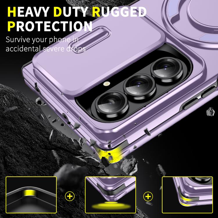 For Samsung Galaxy Z Fold7 5G Sliding Camshield Ring Holder Phone Case