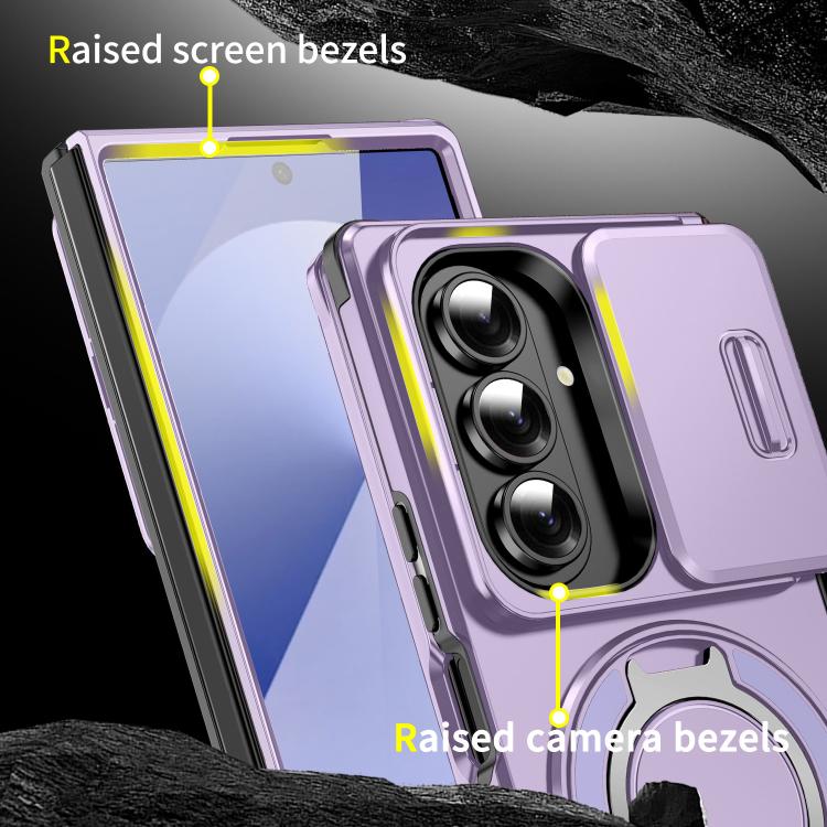 For Samsung Galaxy Z Fold7 5G Sliding Camshield Ring Holder Phone Case